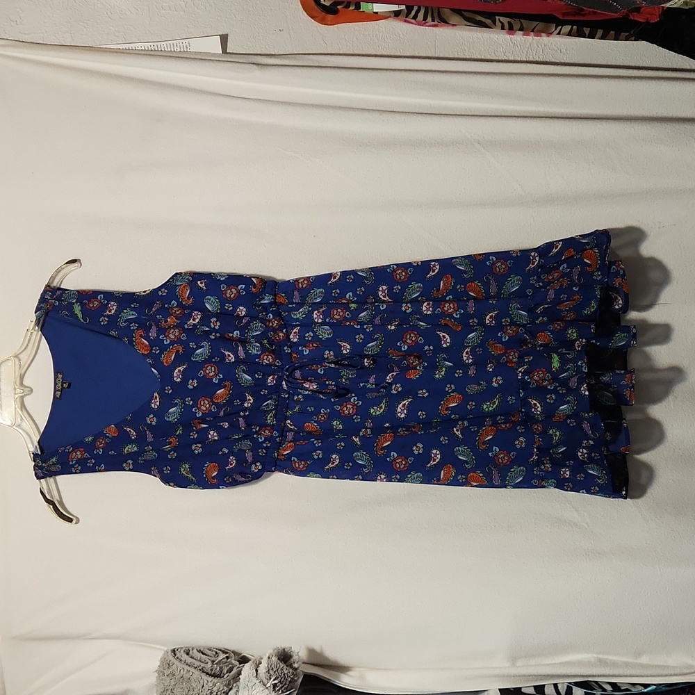 Blue paisley mini dress